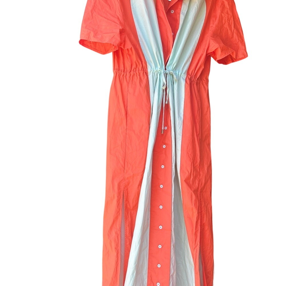 SHEIN Orange and Mint‎ Midi Dress